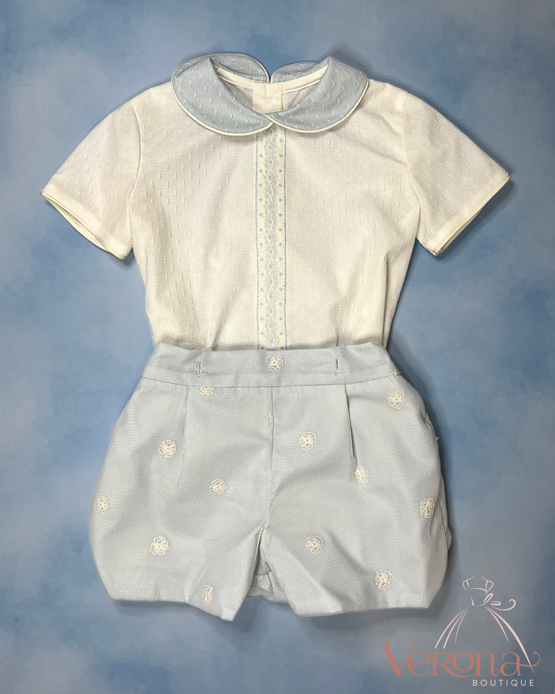 Baby Boy Outfit - Blue Shorts Two-piece Set