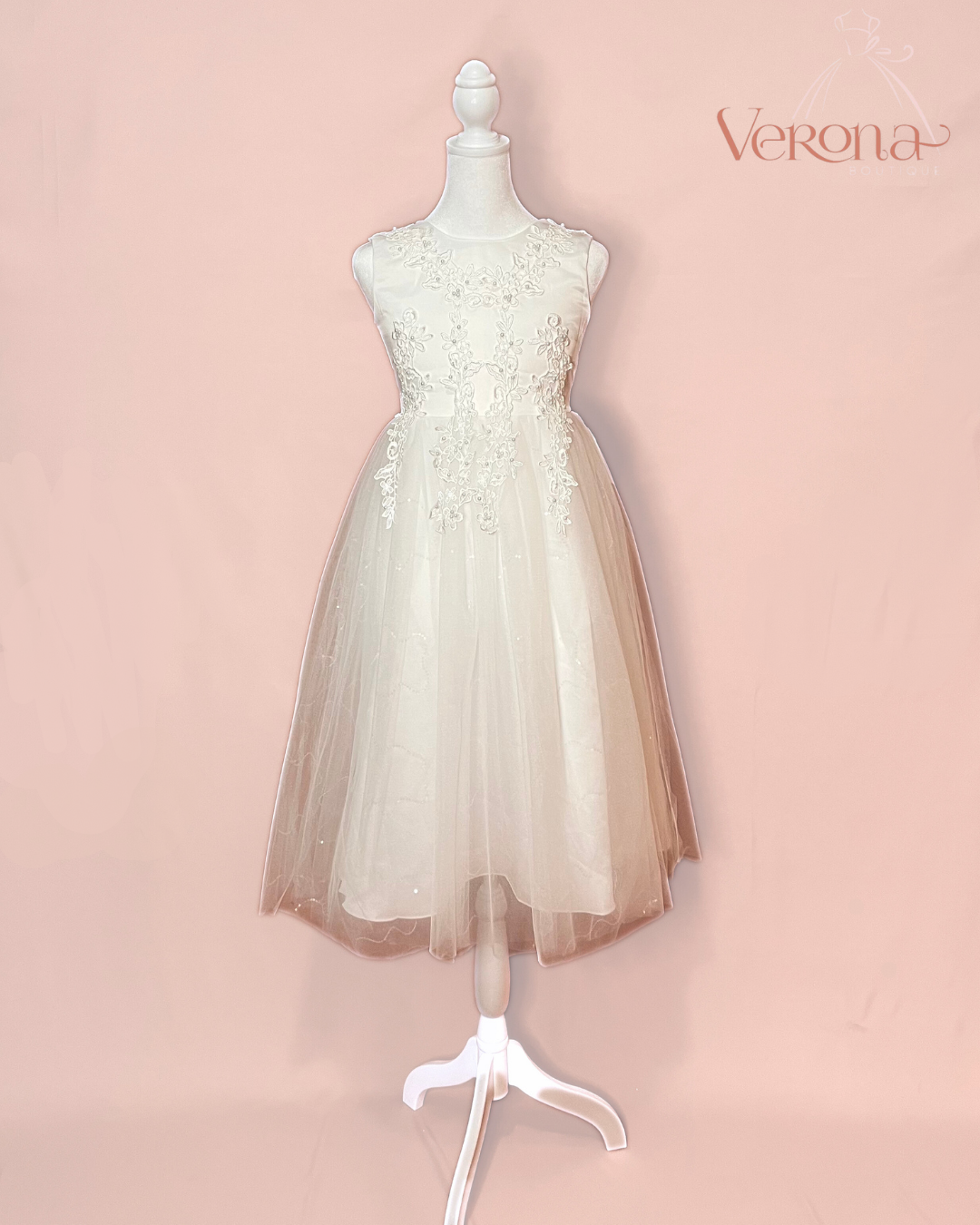 First Communion Dress - Embroidery Tulle