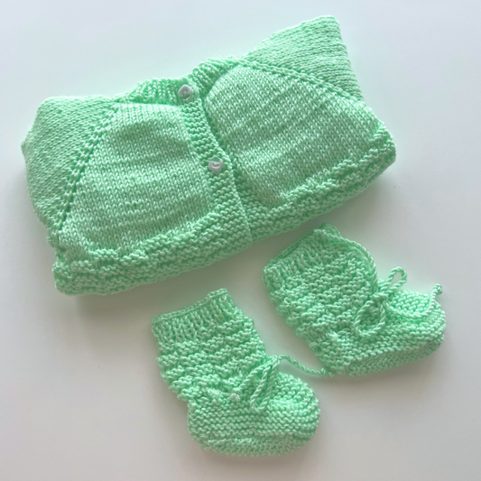Baby Crochet Sweater and Socks - Green