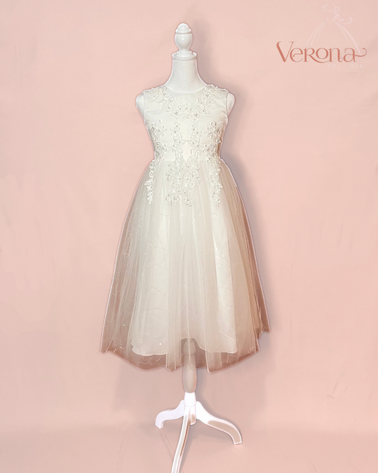 First Communion Dress - Embroidery Tulle