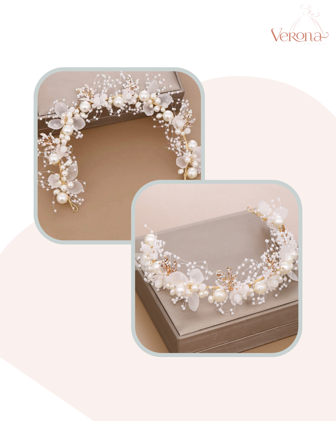 Headband - Flowers & Pearls First Communion Headband